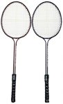 Starx Steel Double-Shaft Badminton Racquet Set, Adult G4 – 3 3/4-Inch (Multicolor)