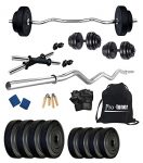 Protoner Home Gym 16 Kgs, 2 Kg X 8 Plates, 1 X 3 Feet Bar,2 X Dumbbell Rods, Gloves, Gripper, Sweat Bands And Gym Bag