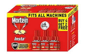 Mortein Insta5 Mosquito Repellent Liquid Refill – 45Ml X 6 (Buy 4 Get 2 Free) | 100% Protection From Dengue Mosquitoes, Pack Of 6