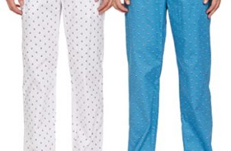 Amazon Brand – Symbol Men’S Printed Regular Fit Pyjamas (Pack Of 2) Pajama Bottom (A2-Sympj-Dur-Po2-08_White29&Royal Blue10_S)
