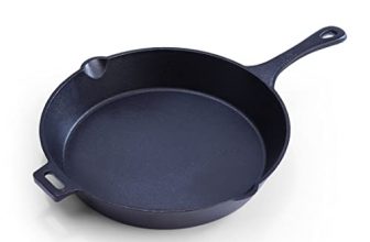 Wonderchef Forza Pre Seasoned Cast Iron Fry Pan | 29 Cm | Cast Iron Skillet |Loha/Iron Pan | Induction Frying Pan | Iron Fry Pan | Omlette Pan | Cast Iron Utensils For Cooking | Iron Cookware For Kitchen | Cast Iron Frying Pan | With Lifetime Exchange Warranty | Black