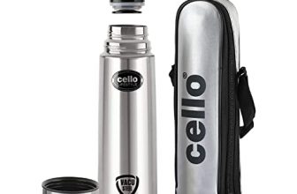 Cello Life Style Stainless Steel Bottle With Thermal Jacket (1000Ml, Silver)