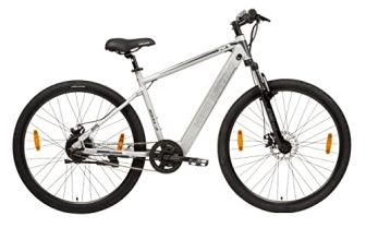 Hero Lectro C4E 700C Single Speed City Hybrid Electric Cycle | 5.8 Ah Ip67 Rated Battery | Front Suspension With Dual Disc Brakes | Grey | Ideal Age 12+ Years For Men And Women | 95% Pre-Assembled