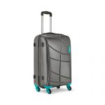 Safari Crypto 65 Cms Polycarbonate Gunmetal Trolley Bag Cabin 4 Wheels Hard Suitcase, (Crypto654Wgnm)