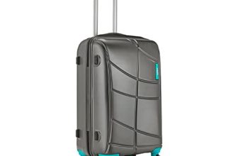 Safari Crypto 65 Cms Polycarbonate Gunmetal Trolley Bag Cabin 4 Wheels Hard Suitcase, (Crypto654Wgnm)