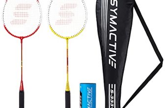 Amazon Brand – Symactive Badminton Kit With 2 Racquets For Intermediate Players And Nylon Shuttles, S333