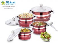 Flipkart Smartbuy Induction Bottom Cookware Set(Stainless Steel, 4 – Piece)