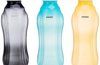 Amazon Brand – Solimo Plastic Water Bottle Set With Flip Cap (3 Pieces, Multicolor, Wavy Pattern)