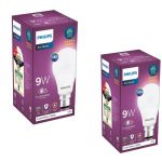 Philips Ace Saver 9 Watt Led Bulb, Base B22 (Cool Day Light), Pack Of 2