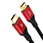 Cablecreation 8K Hdmi Cable 10 Feet, 48Gbps Hdmi 8K@60Hz Cable Earc Hdr Hdcp 2.2 2.3 Compatible For Ps5, Ps4, Xbox Series X, Macbook Pro 2021, Roku Tv, Rtx 3080 (Red)