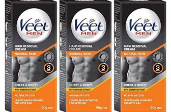 Veet Hair Removal Cream For Men, Normal Skin – 50G Each (Pack Of 3)