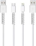 Striff 12 Pieces Highly Flexible Silicone Micro Usb Protector, Mouse Cable Protector, Suit For All Cell Phones, Computers And Chargers (White)