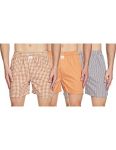 Hammersmith Men’S Checks Boxers (Pack Of 3) (Hsboxpo3M004_Mustard,Brown,Orange_M)