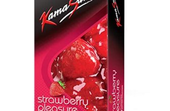 Kamasutra Strawberry Pleasure Flavored Condoms For Men – 10 Count I Fun Of Flavors For Men And Women I Dotted For Extra Fun
