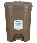 Kolorr Stitch Pedal Waste Bin Modern Design Trash Can Plastic Dustbin – 15L (Brown)