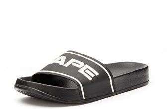 Red Tape Men Black Printed Sliders