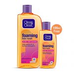 Clean & Clear Foaming Face Wash For Oily Skin, Removes 99.8% Pimple Causing Germs, Home & Travel Combo Pack Offer- Buy 240Ml Get 100Ml Free