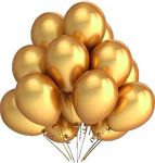 Yns Crafts Stock™ Products Metallic Hd Balloons, Birthday / Anniversary Balloons, Golden, Silver, White (Pack Of 50)