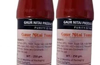 Gaur Nitai Tomato Sauce / Tomato Ketchup 500 Gm (Without Onion & Garlic) (Pack Of 2* 250Gm)