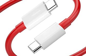 Sounce 65W Oneplus Dash Warp Charge Cable, 6.5A Type-C To Usb C Pd Data Sync Fast Charging Cable Compatible With One Plus 8T/ 9/ 9R/ 9 Pro/ 9Rt/ 10R/ Nord & For All Type C Devices – Red, 1 Meter