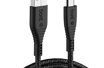 Boat Micro Usb 55 Tangle-Free, Sturdy Type C Cable With 3A Fast Charging & 480Mbps Data Transmission(Black)