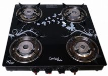 Sigri-Wala 4 Burner Tornado Delux Design Glass Manual Gas Stove(4 Burners)