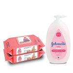 Johnson’S Baby Skincare Wipes With Lid, 144’S +Johnson’S Baby Lotion 500Ml