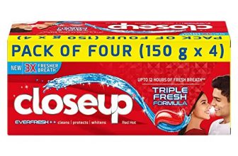 Closeup Toothpaste | India’S No. 1 Gel Toothpaste| With 3X Freshness |Upto 12 Hrs Fresh Breath & White Teeth 150G*4 =600G