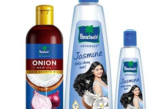 Parachute Advansed Onion Hair Oil, Hair Growth Oil & Reduces Hairfall , 200Ml & Jasmine, Non Sticky Coconut Hair Oil, For Shiny & Strong Hair, 400 Ml + 90 Ml