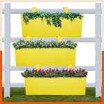 Patio By Bathla – Lea Hanging Metal Pot Holders/Planters For Balcony/Garden |Corrosion Resistant With Detachable Double Hooks |Yellow – Set Of 3, Standard (Php-Rs-451415Yw-S3)