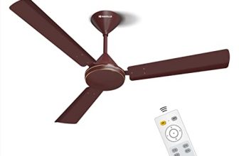 Havells 1200 Mm Efficiencia Prime High Speed, Bldc Motor, Energy Efficient With Remote Control Ceiling Fan (Brown)