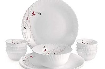 Cello Opalware Dazzle Lush Fiesta Dinner Set, 13Pcs, White