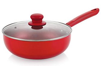 Nirlon Non Stick Induction Base Dishwasher Safe Aluminium Red Velvet Deep Kadhai With Glass Lid [24Cm|Red Velvet]