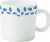 Larah By Borosil Blue Leaves Set Of 6 180 Ml Mug Opalware Coffee Mug(180 Ml, Pack Of 6)