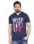 Chkokko Men Cotton Hooded Half Sleeves Printed T-Shirt Navy M