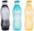 Amazon Brand – Solimo Plastic Water Bottle Set With Flip Cap (3 Pieces, Multicolor, Wavy Pattern)
