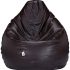Amazon Brand – Solimo Xxxl Faux Leather Bean Bag Filled With Beans (Black With Pink Piping)