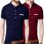 Fastcolors Color Block, Solid Men Round Neck Blue, Maroon T-Shirt