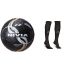 Nivia Street Rubber Football, Size 5 (Black) & Nivia 728Lbw Encounter Blend Stockings, Large (Black) Combo