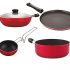 Nirlon Non Stick Cooking Pan And Pot Utensils Gift Kitchen Set Of 9 Pieces { 26_Ft12_Kd12_Ch_Up_Cass20_Fp12_3Spn }