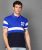 Metronaut Color Block Men Polo Neck White, Blue T-Shirt