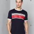 Metronaut Color Block Men Polo Neck White, Blue T-Shirt