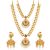 Sukkhi Ethnic Pearl Gold Plated Floral Peacock Long Haram Necklace Set For Women , Maroon, Free Size (Skr70418_March21)