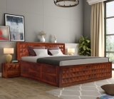 Wake Up Pluto Sheesham Bed With Storage Rosewood Bedroom Double Cot (Size-78X72 Inches)- Solid Wood King Box Bed(Finish Color – Dark Brown, Delivery Condition – Diy(Do-It-Yourself))
