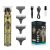 Vgr V-085 Rechargeable Hair Clippers With Zero Gapped Baldheaded T-Blade Trimmer With Close Cutting, Cordless Hair Clipper For Men With 3 Guide Combs Brush 1500Mah Li-Ion Battery, 180 Minutes (Gold)