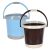 Heart Home Plastic Bucket For Home/Kitchen/Office/Shop With Strong Handle, 18 Litre- Pack Of 2 (Blue & Brown)-46Hh0370