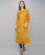 Metro-Fashion Women Floral Print Frontslit Kurta(Yellow)