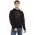 Deniklo Men’S Polyester Fleece Printed Sweatshirt With Hoodie Dark Black, L