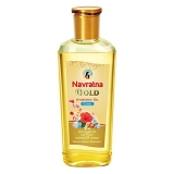 Navratna Gold Ayurvedic Oil |Non Sticky And Non Greasy |Mild Fragrance| Goodness Of Almonds And 9 Ayurvedic Herbs |Relieves Body Aches, Sleeplessness, Headache And Fatigue, 500Ml