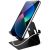 Gizga Essentials Portable Mobile Stand Holder, Precise Cutout To Enable Charging During Use, Sturdy Metal, Mobile Charging Support Stand For All Smartphones And Tablets, Anti-Slip Rubber Pads, Black
